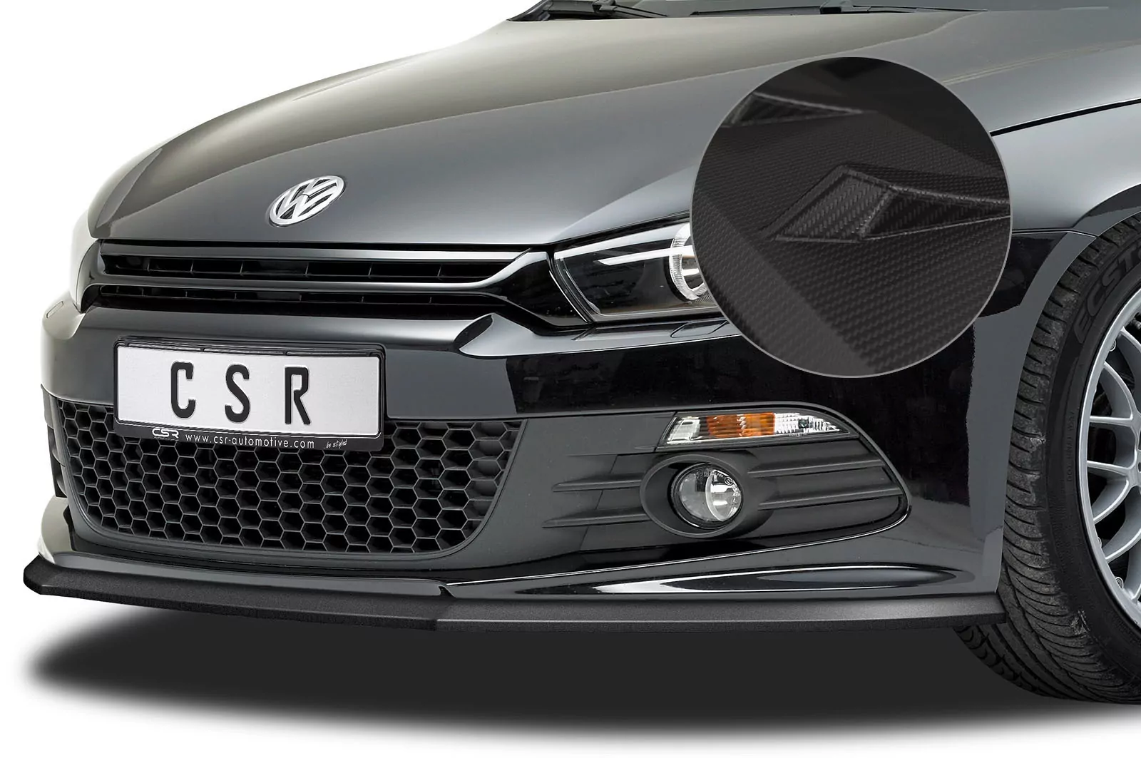 Cup-Spoilerlippe mit ABE für VW Scirocco III R-Line CSL385-M Carbon Look (matt)