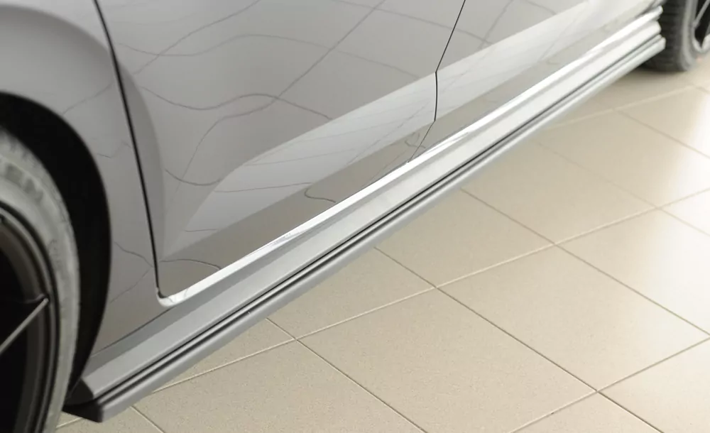 Rieger Seitenschweller rechts ansatz matt schwarz für VW Polo (AW) GTI 5-tür. 06.17-05.21 (bis Facelift)