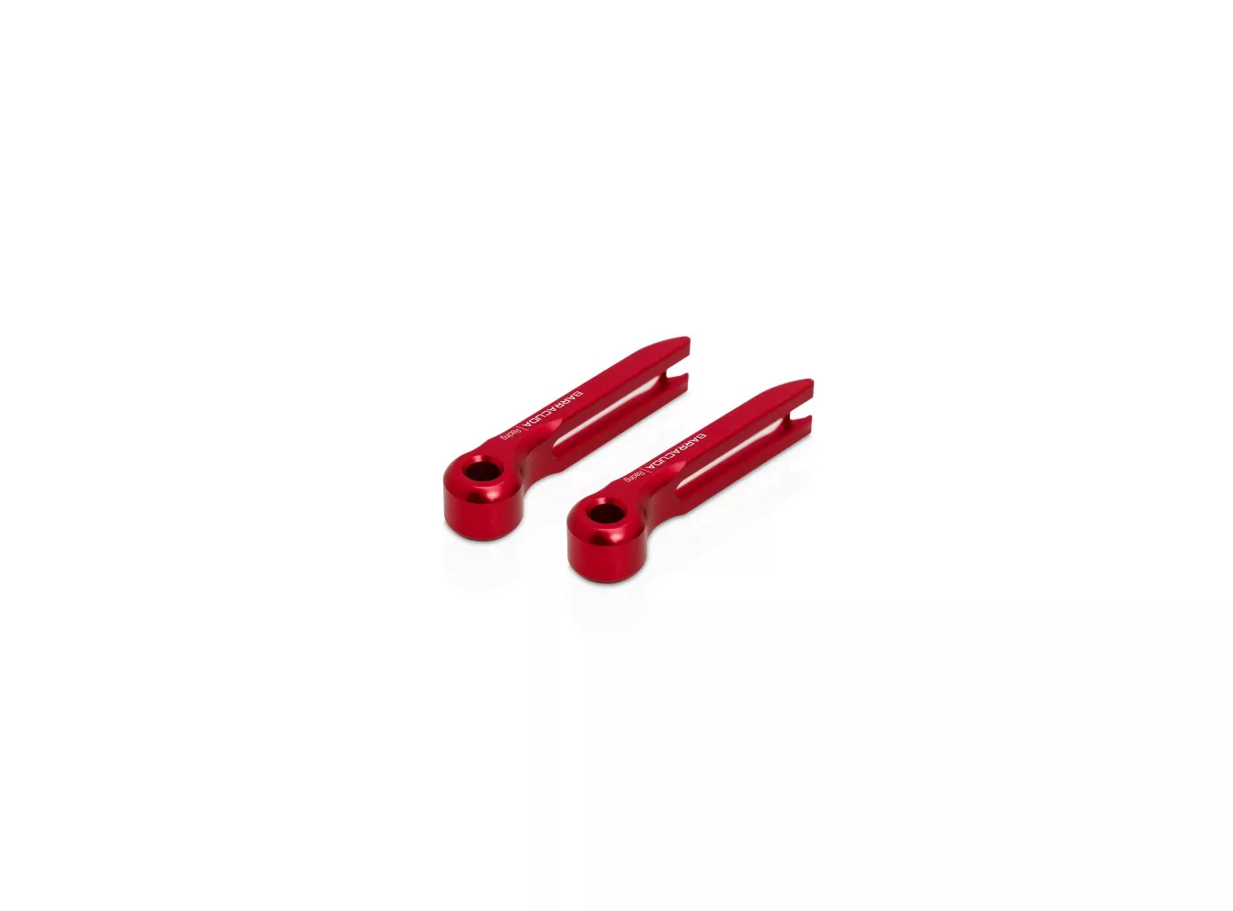 Barracuda Aluminium Hebel-Endstücke rot eloxiert (Paar) passend auf Barracuda Brems- und Kupplungshebel
