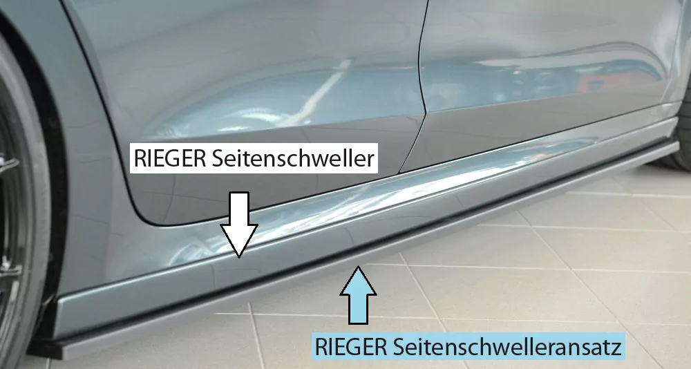 Rieger Seitenschweller rechts ansatz matt schwarz für Skoda Octavia RS (NX) Lim. 08.24- (ab Facelift/PV)