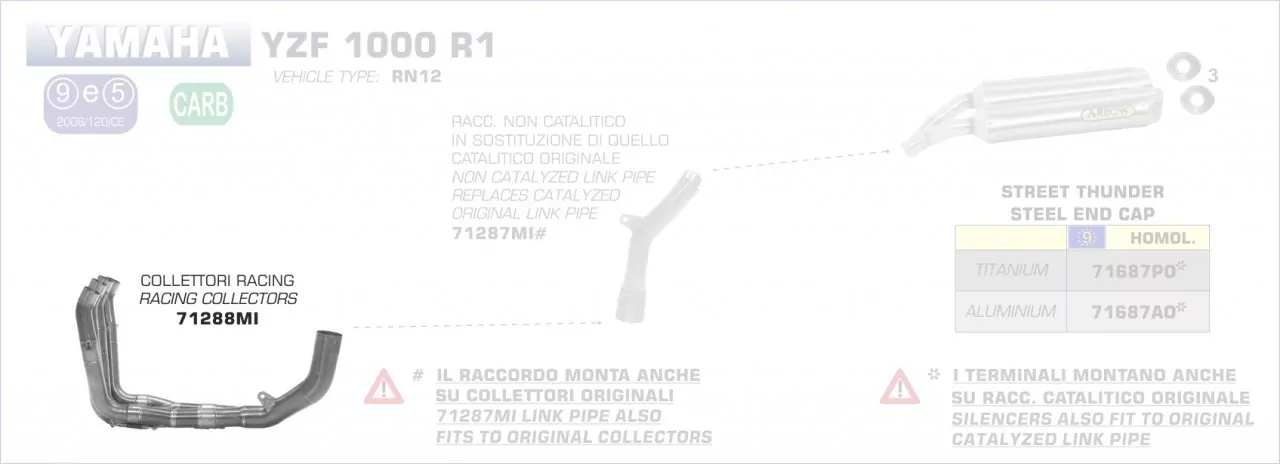 71288MI-Arrow Racing Krümmer Yamaha YZF 1000 R1 04-06