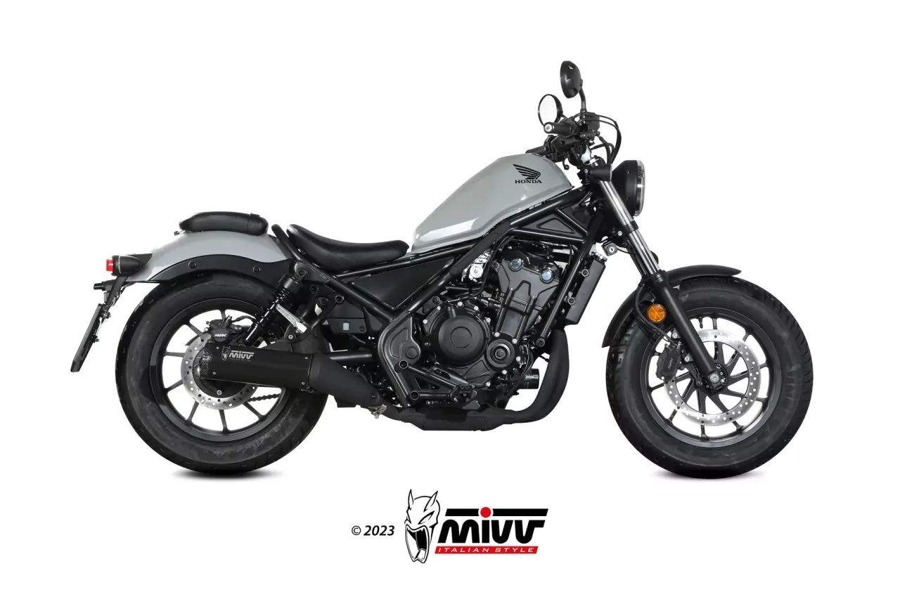 MIVV HR-1 Edelstahl Schwarz Mit Kurzer Carbonendkappe HONDA CMX 500 REBEL 22-24