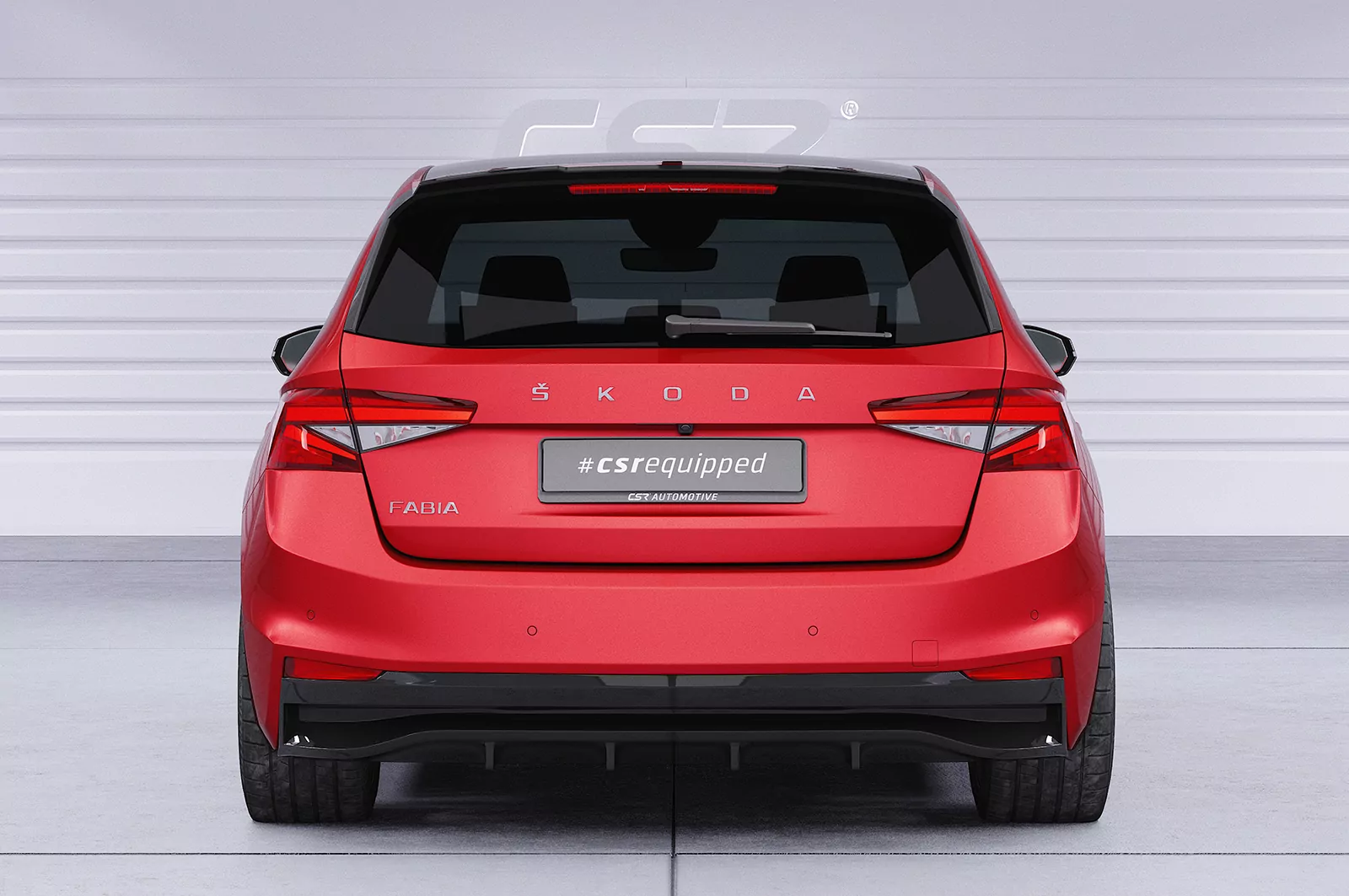 Heckflügel mit ABE für Skoda Fabia 4 HF119 Schwarz Strukturiert