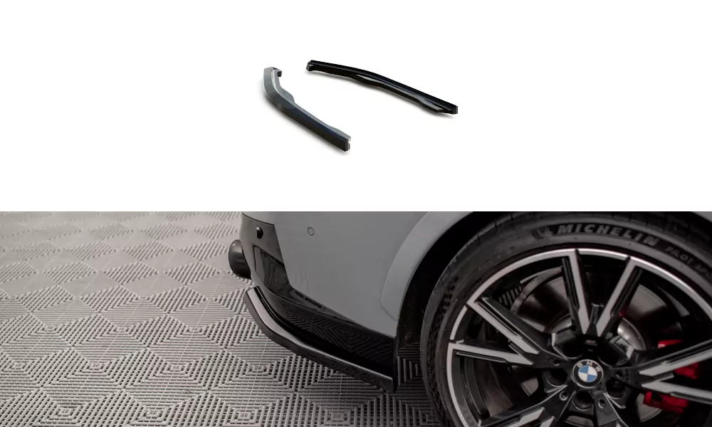 Heck Ansatz Flaps Diffusor V.2 Für BMW 2 Coupe M240i G42 Schwarz Hochglanz