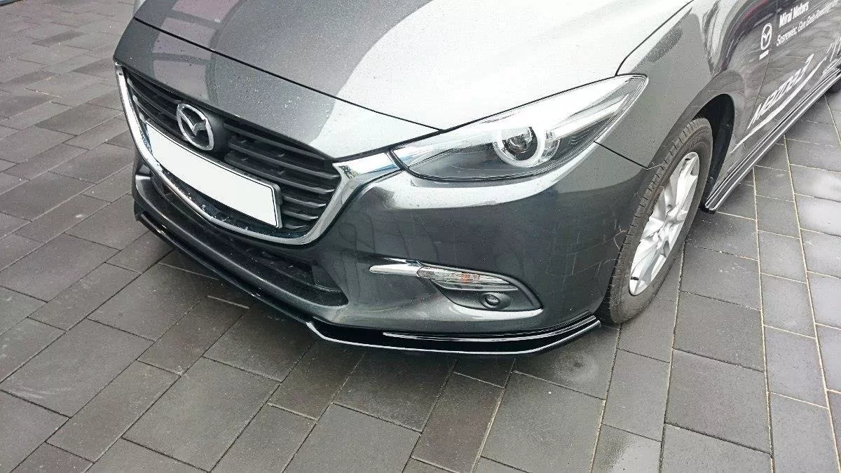 Front Ansatz Passend Für V.1 Passend Für Mazda 3 BM (Mk3) FL Schwarz Hochglanz Schwarz Hochglanz