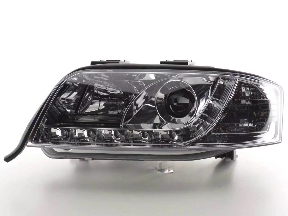 Scheinwerfer Set Daylight LED TFL-Optik Audi A6 Typ 4B Bj. 97-01 chrom