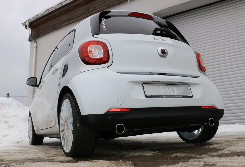 Smart Forfour 453  Endschalldämpfer quer Ausgang rechts/links inkl. Flexstück - 78x75 Typ 70 rechts/links