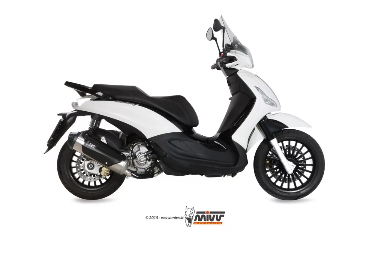 MIVV URBAN Komplettanlage In Edelstahl Inkl. Kat Für PIAGGIO BEVERLY 125 14-