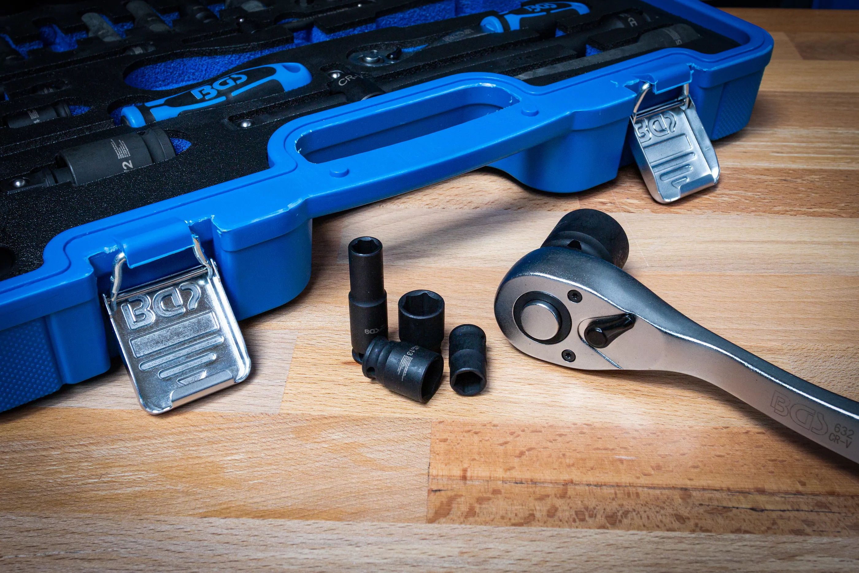 Kraft-Steckschlüssel-Satz Sechskant | 6,3 mm (1/4") + 12,5 mm (1/2") | 69-tlg.