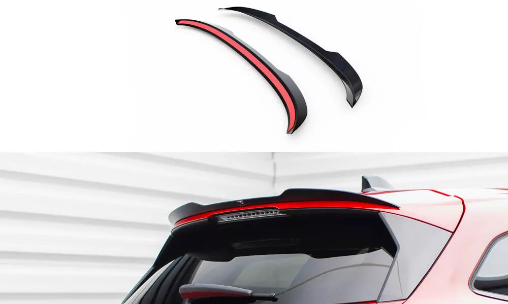 Spoiler CAP Für Peugeot 308 SW Mk3 Schwarz Hochglanz
