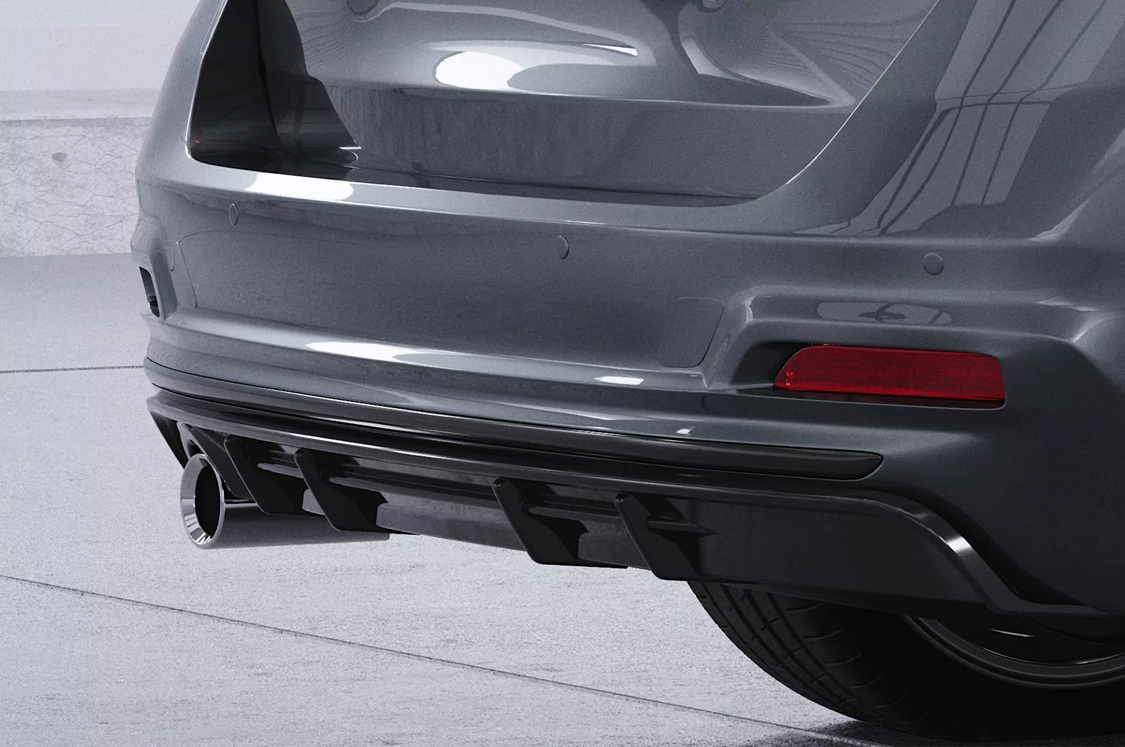 Heckansatz für BMW 3er F31 Touring LCI HA287 Schwarz Strukturiert