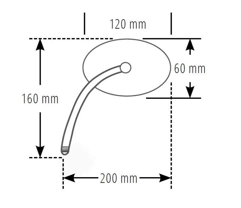 SHIN YO Spiegel Agila Chrom Universal, Links (1Stck.)