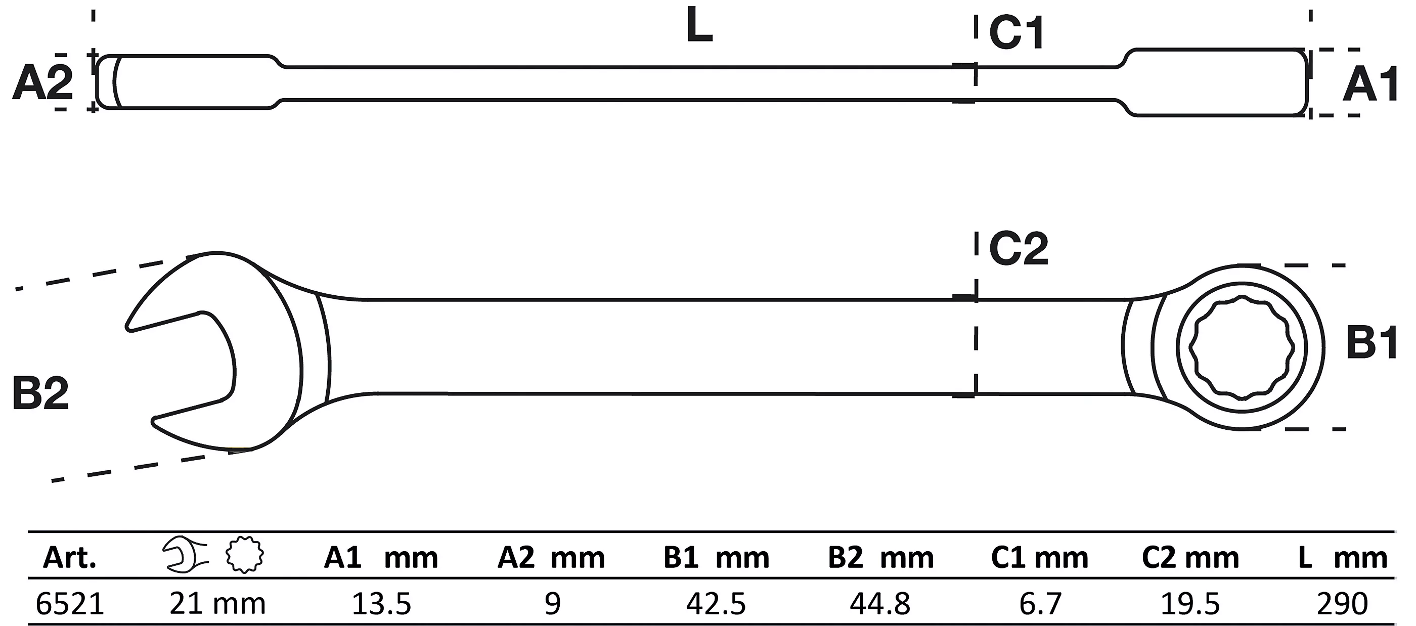 Ratschenring-Maulschlüssel | SW 21 mm
