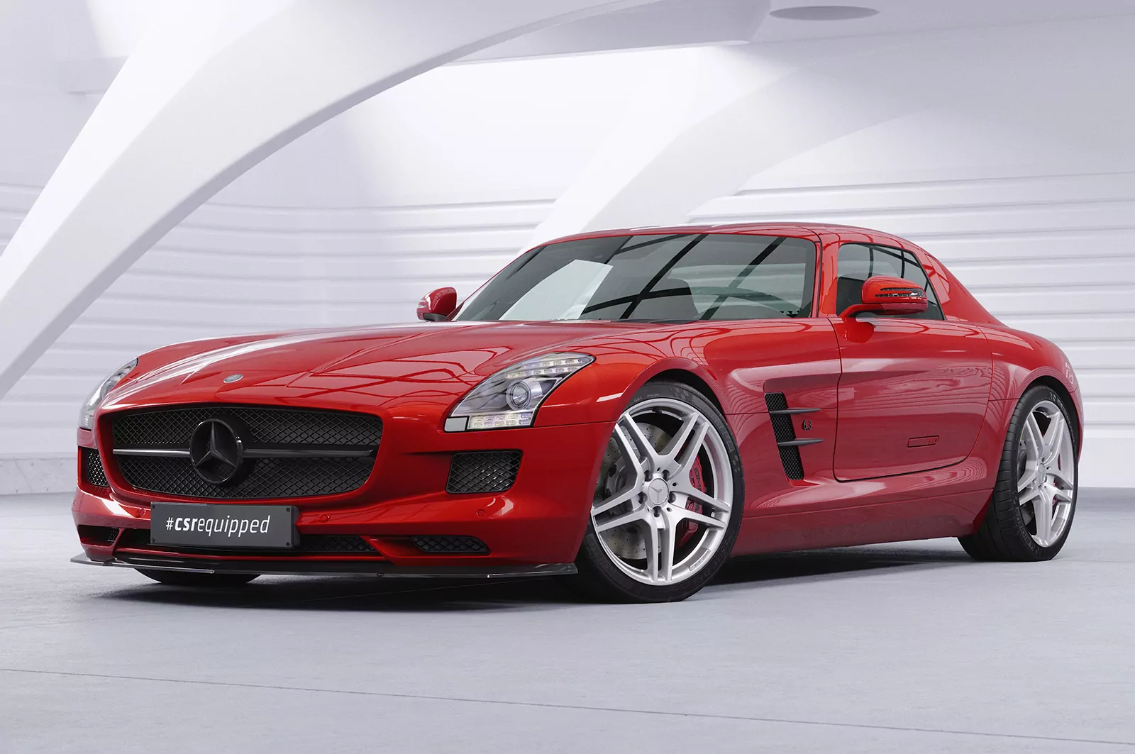 Cup-Spoilerlippe mit ABE für Mercedes Benz SLS AMG (197) CSL462 Strukturiert (schwarz matt)