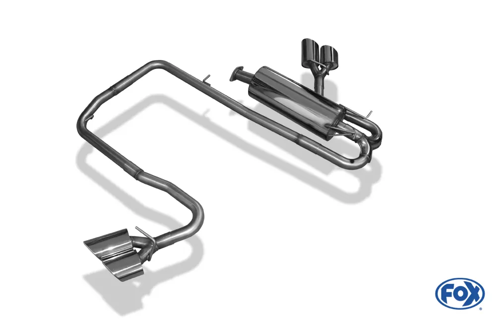 Ford Ranger 2011-08/2016 - 4x4 - Doppelkabine  Endschalldämpfer Sidepipe, Ausgang rechts und links am Trittbrett  - 2x115x85 Typ 38 rechts/links