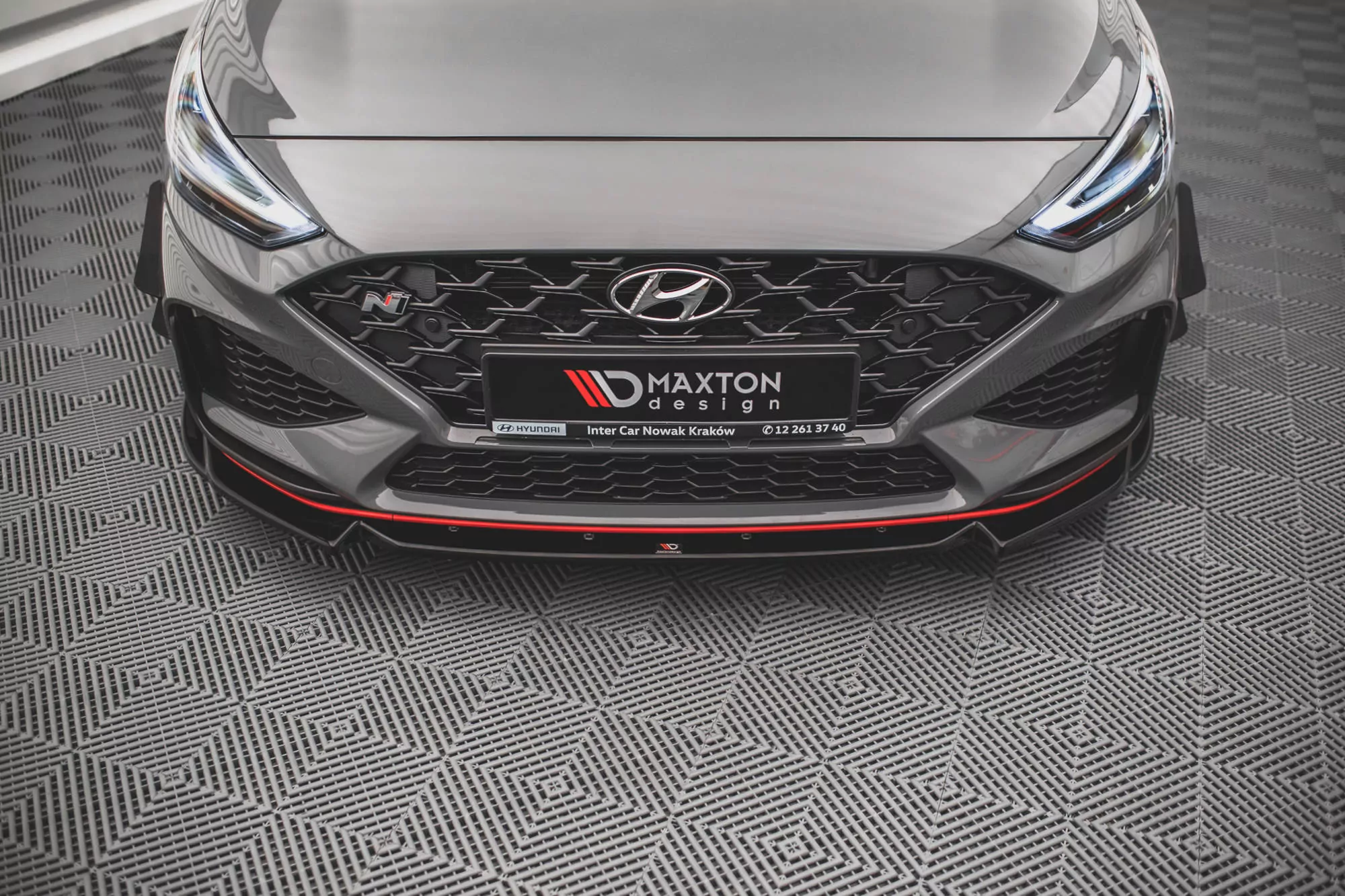Front Ansatz V.2 Für Hyundai I30 N / I30 N-Line Hatchback/Fastback Mk3 Facelift Schwarz Hochglanz