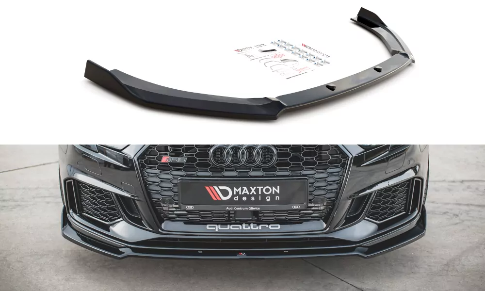 Front Ansatz V.3 Passend Für Audi RS3 8V FL Sportback Schwarz Hochglanz
