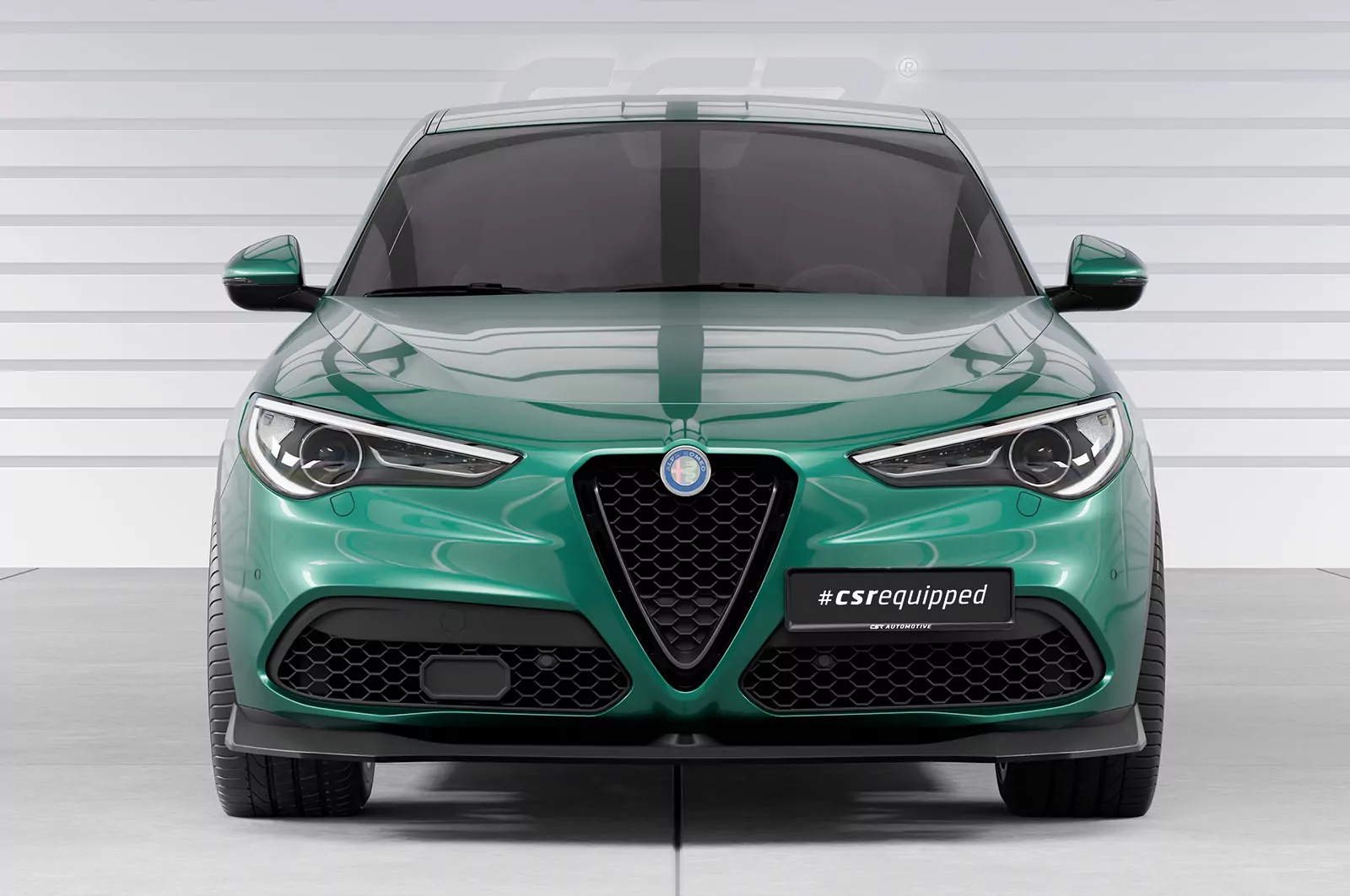 Cup-Spoilerlippe mit ABE für Alfa Romeo Stelvio CSL886 Schwarz Strukturiert