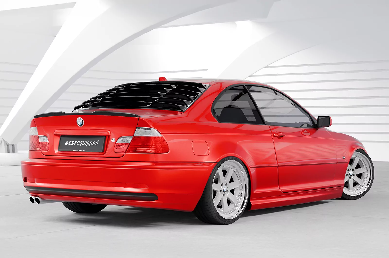 Heckflügel mit ABE für BMW 3er E46 Coupe / Cabrio HF162 Schwarz Strukturiert