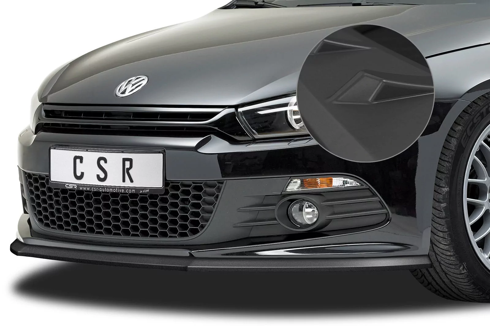 Cup-Spoilerlippe mit ABE für VW Scirocco III R-Line Lackierfreundlich (schwarz matt)
