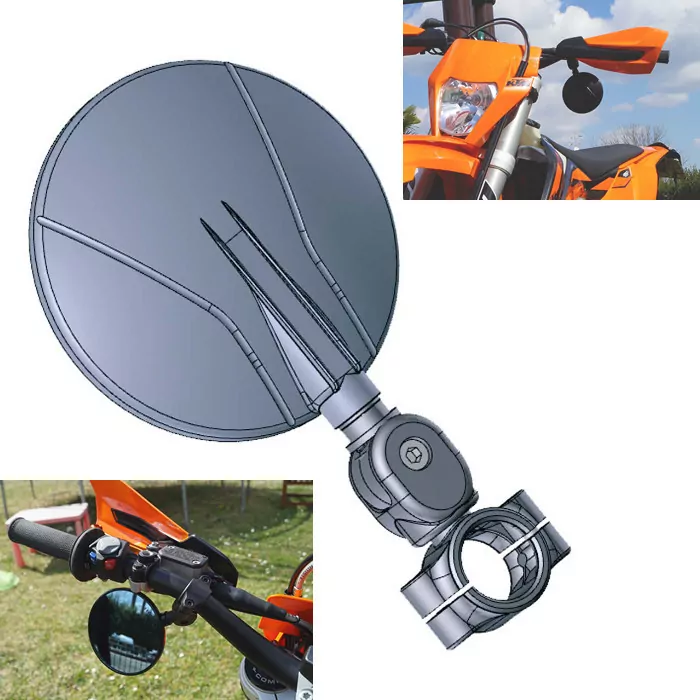 SUMO-Spiegel Flexi 7699 | ABS | Schwarz | Stck |  Klemmung 22-24 | verstellbar | Ø 105mm | E-geprüft