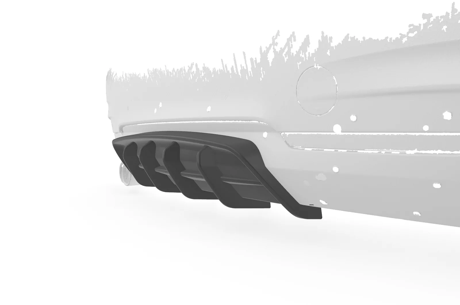 Heckansatz für BMW 4er F32 / F33 / F36 HA428 Schwarz Strukturiert