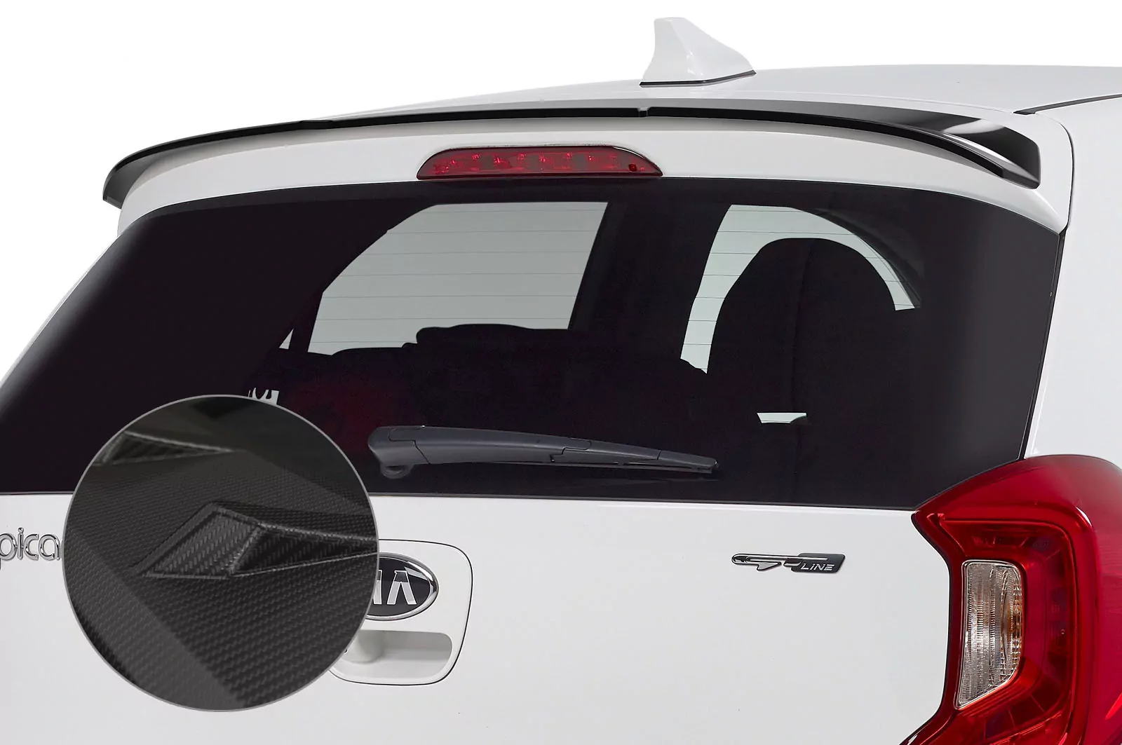 Heckflügel mit ABE für Kia Picanto (JA) HF705-M Carbon Look (matt)