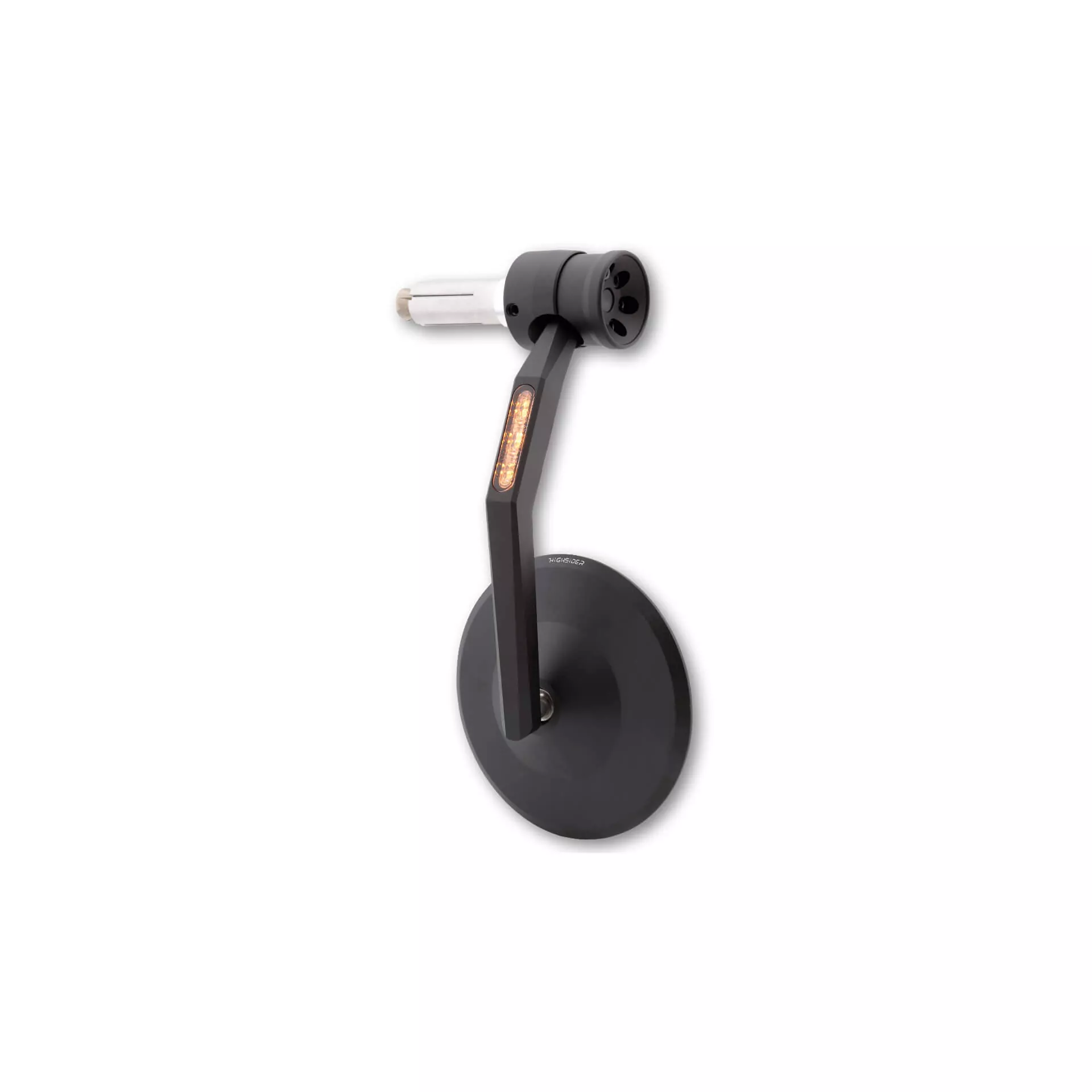 HIGHSIDER pro Lenkerendenspiegel Montana-RIM Schwarz Mit LED Blinker/Positionslicht (1Stck.)
