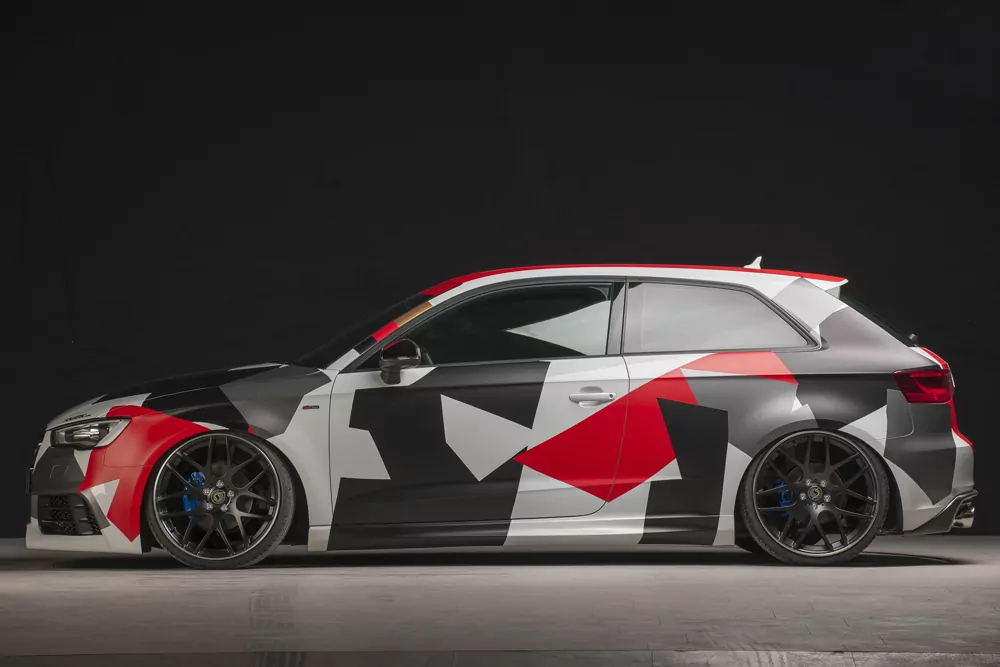 Rieger Spoilerstoßstange für Audi A3 S3 (8V) - 3-tür. (Schrägheck 8V1) 05.13-08.16 (bis Facelift) carbon optik