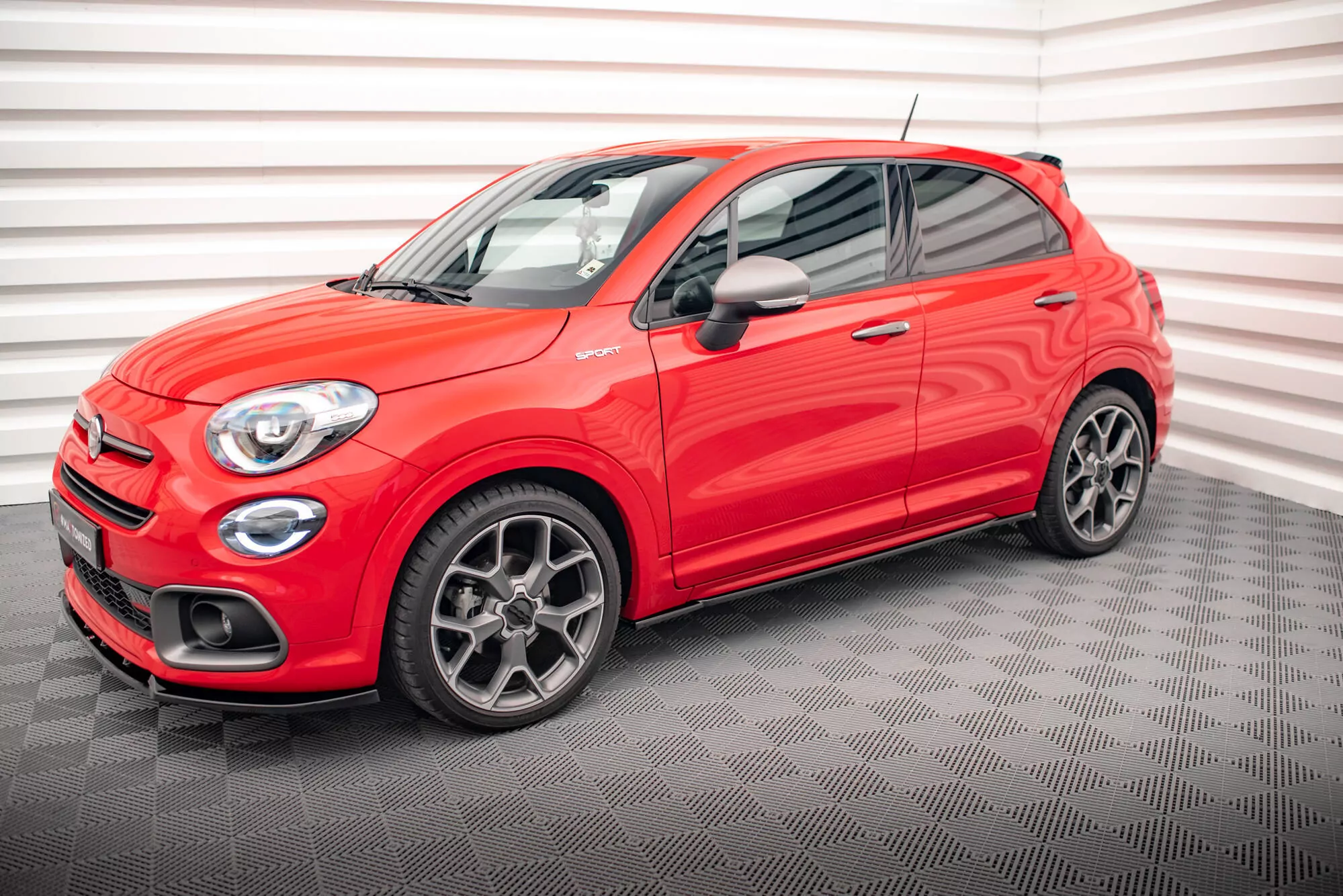 Seitenschweller Ansatz Für Fiat 500X Sport Mk1 Facelift Schwarz Hochglanz