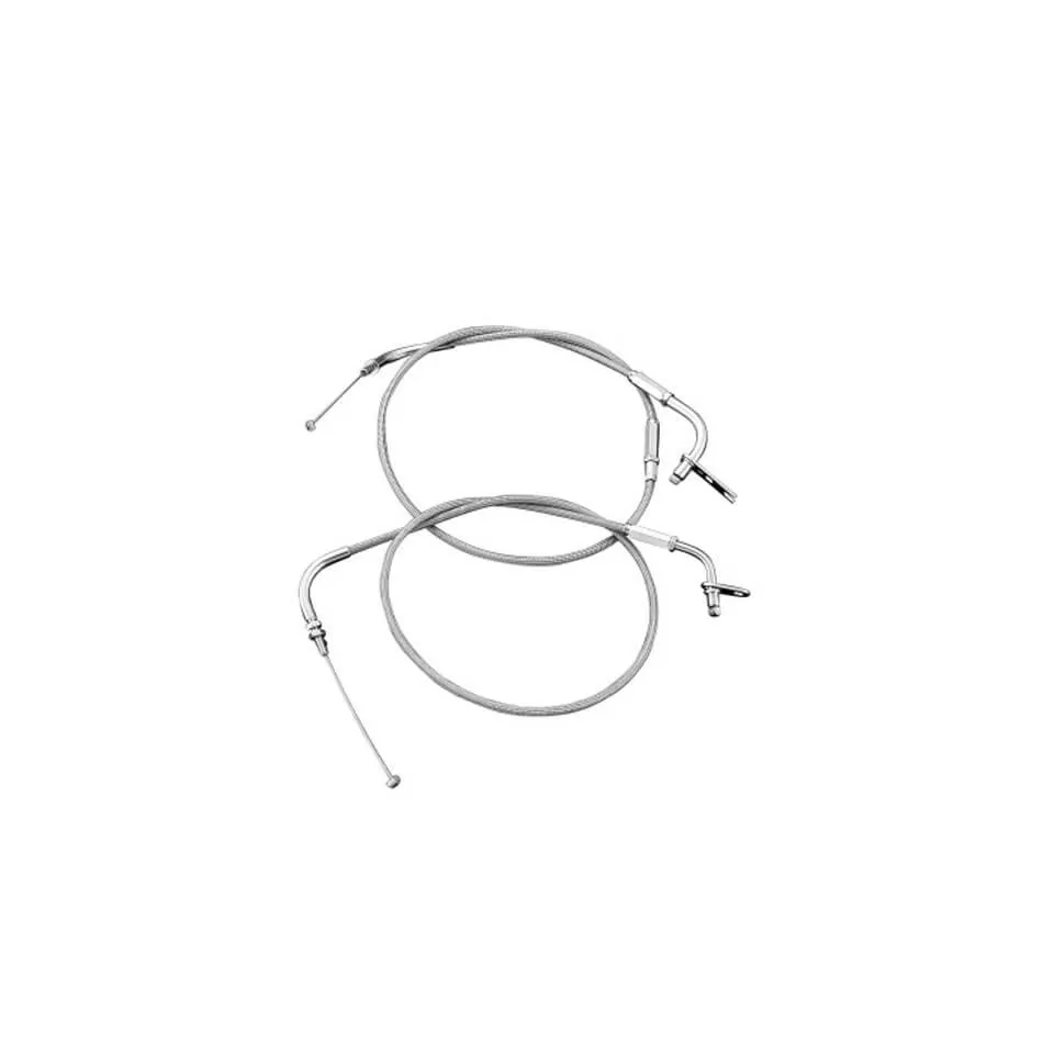 HIGHWAY HAWK Steel braided throttle cable A opener, Yamaha XVS 650 Drag Star /Classic, +15cm