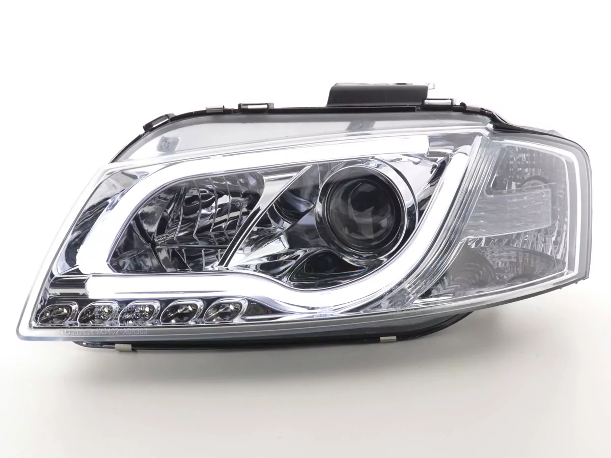 Scheinwerfer Set Daylight LED TFL-Optik Audi A3 Typ 8P/8PA Bj. 03-08 chrom