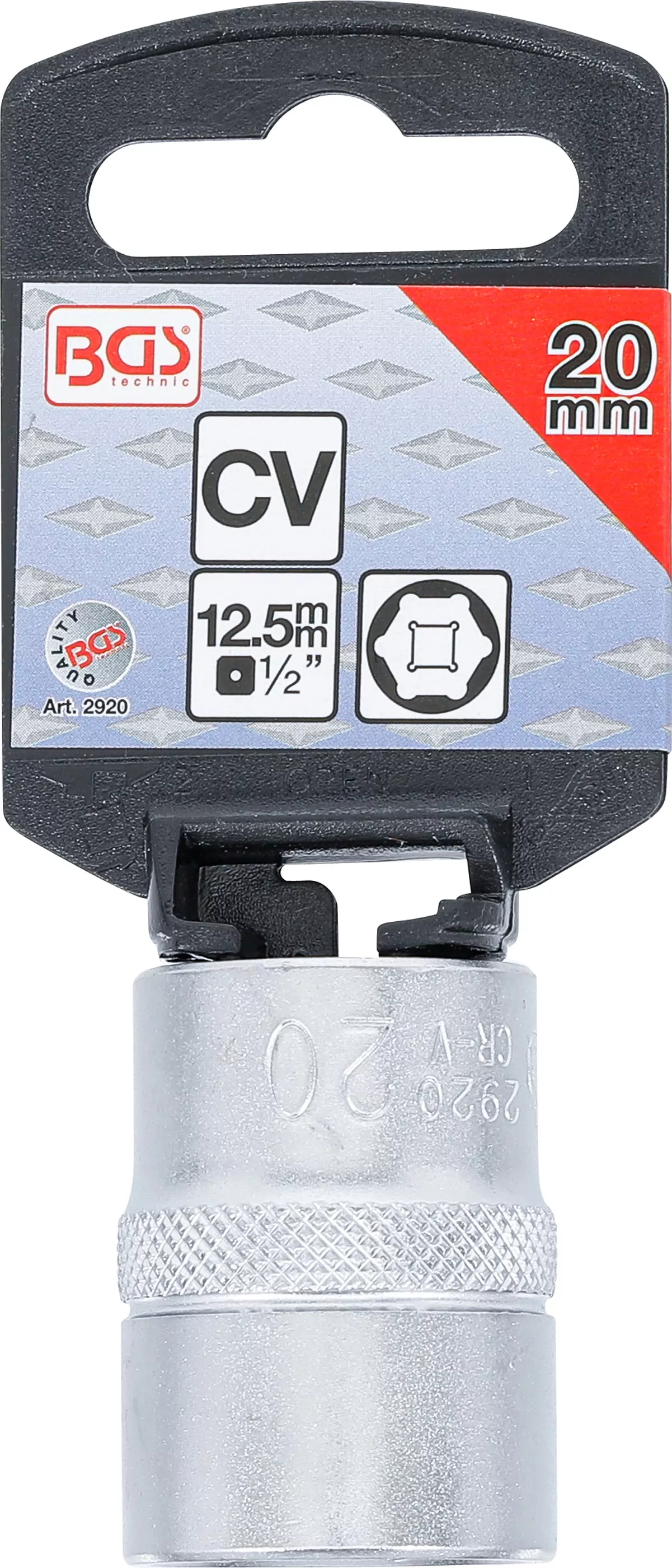 Steckschlüssel-Einsatz Sechskant | Antrieb Innenvierkant 12,5 mm (1/2") | SW 20 mm