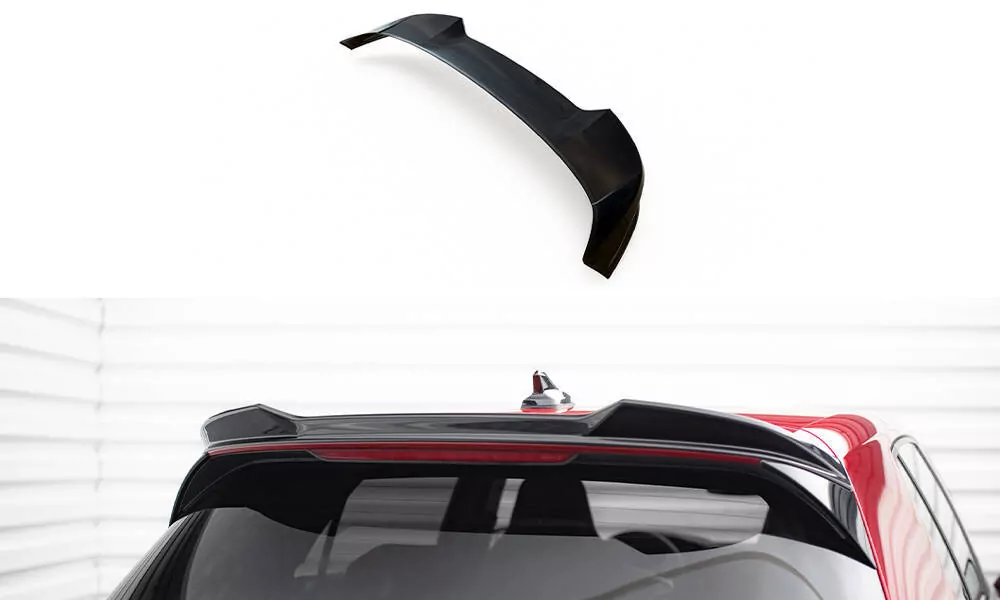 Spoiler CAP Für 3D Volkswagen Golf GTI / GTE / GTD / R-Line / R Mk8 Schwarz Hochglanz