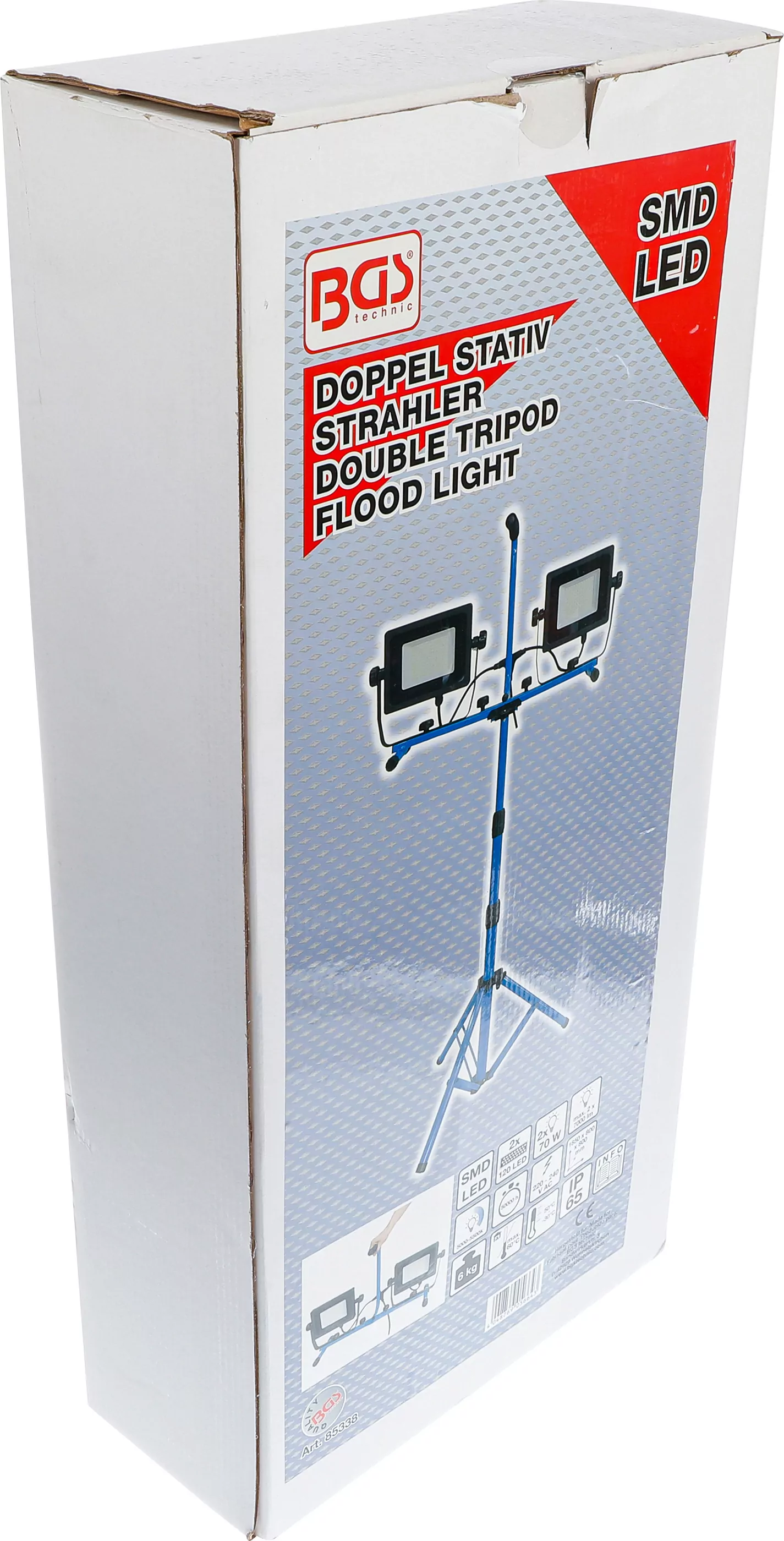 Duo-SMD-LED-Arbeits-Strahler | mit Stativ | 2 x 70 W