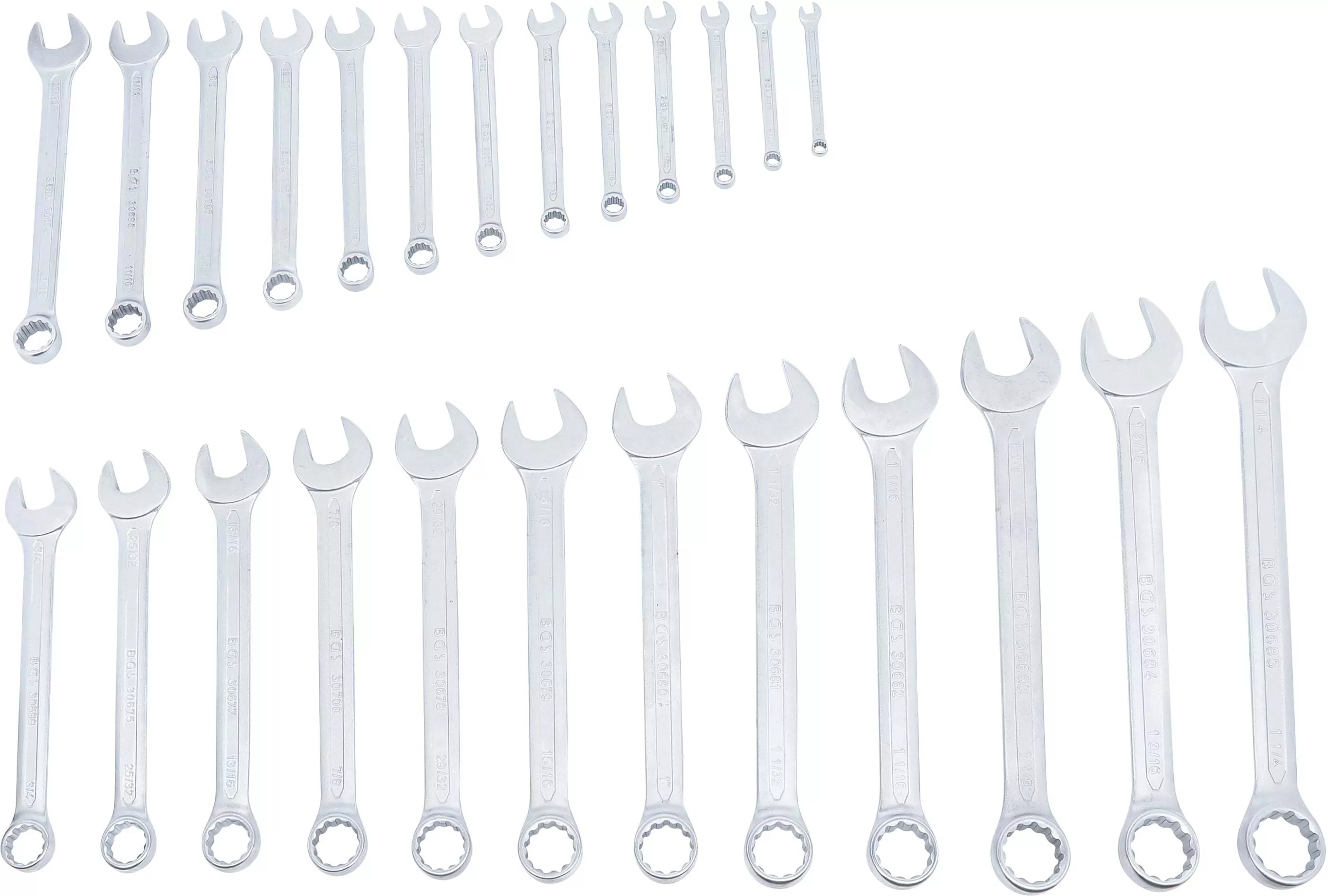 Maul-Ringschlüssel-Satz | Zollgrößen | SW 1/4" - 1.1/4" | 25-tlg.