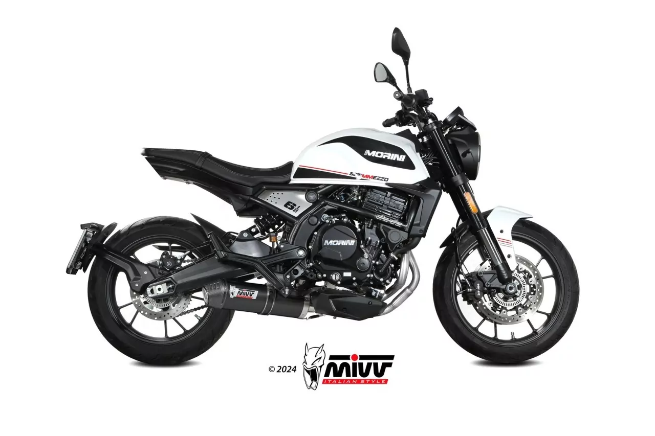 MIVV OVAL Edelstahl Schwarz MOTO MORINI SEIEMMEZZO STR 22-24