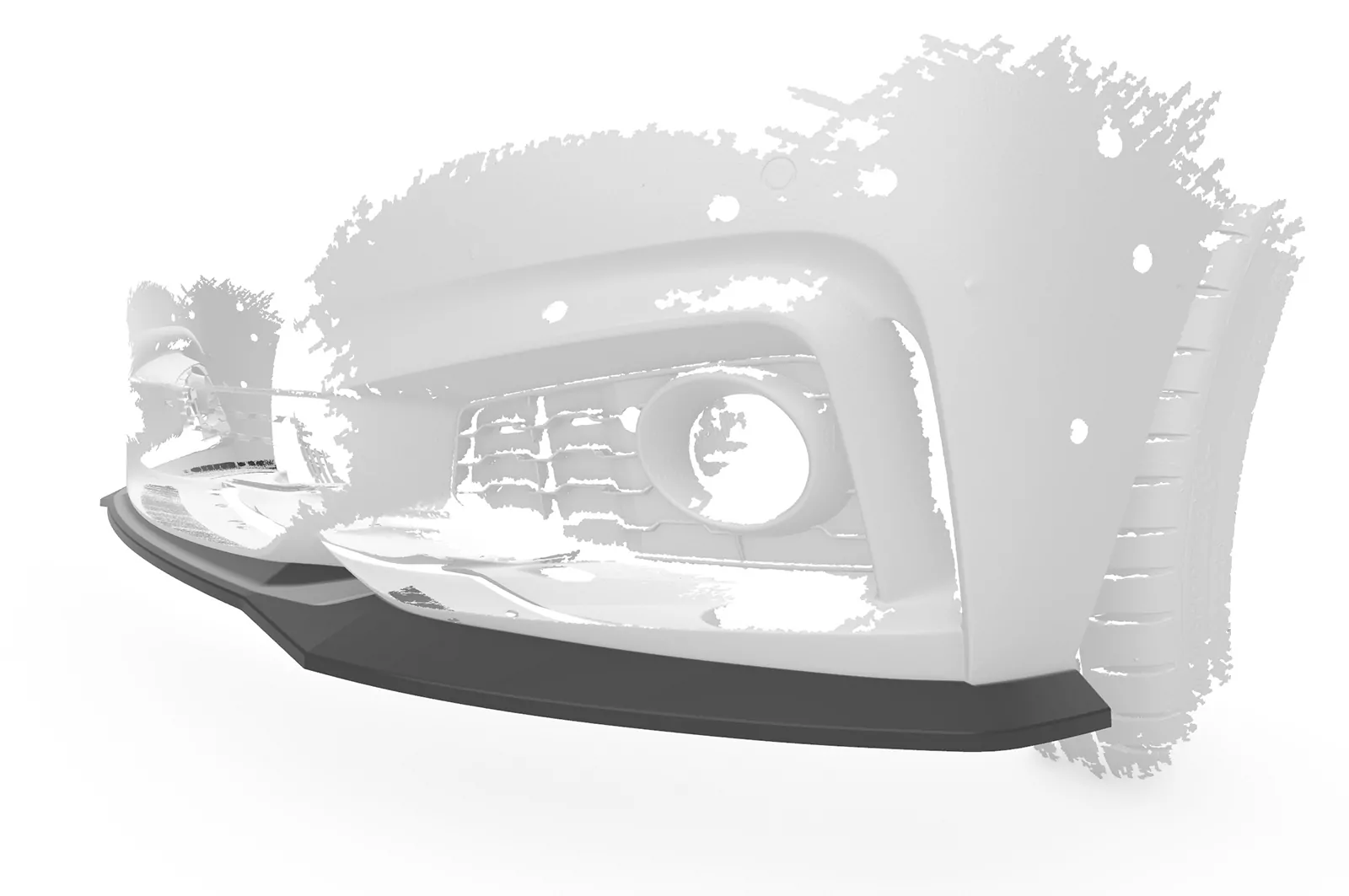 Cup-Spoilerlippe mit ABE für BMW 4er (F32/F33/F36) M-Paket CSL736 Schwarz Strukturiert