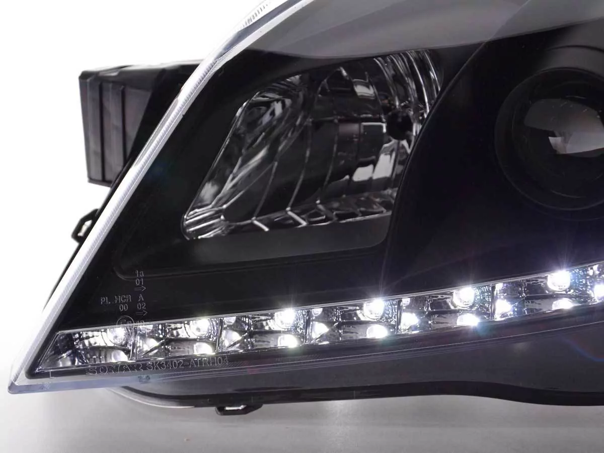 Scheinwerfer Set Daylight LED TFL-Optik Opel Astra H schwarz