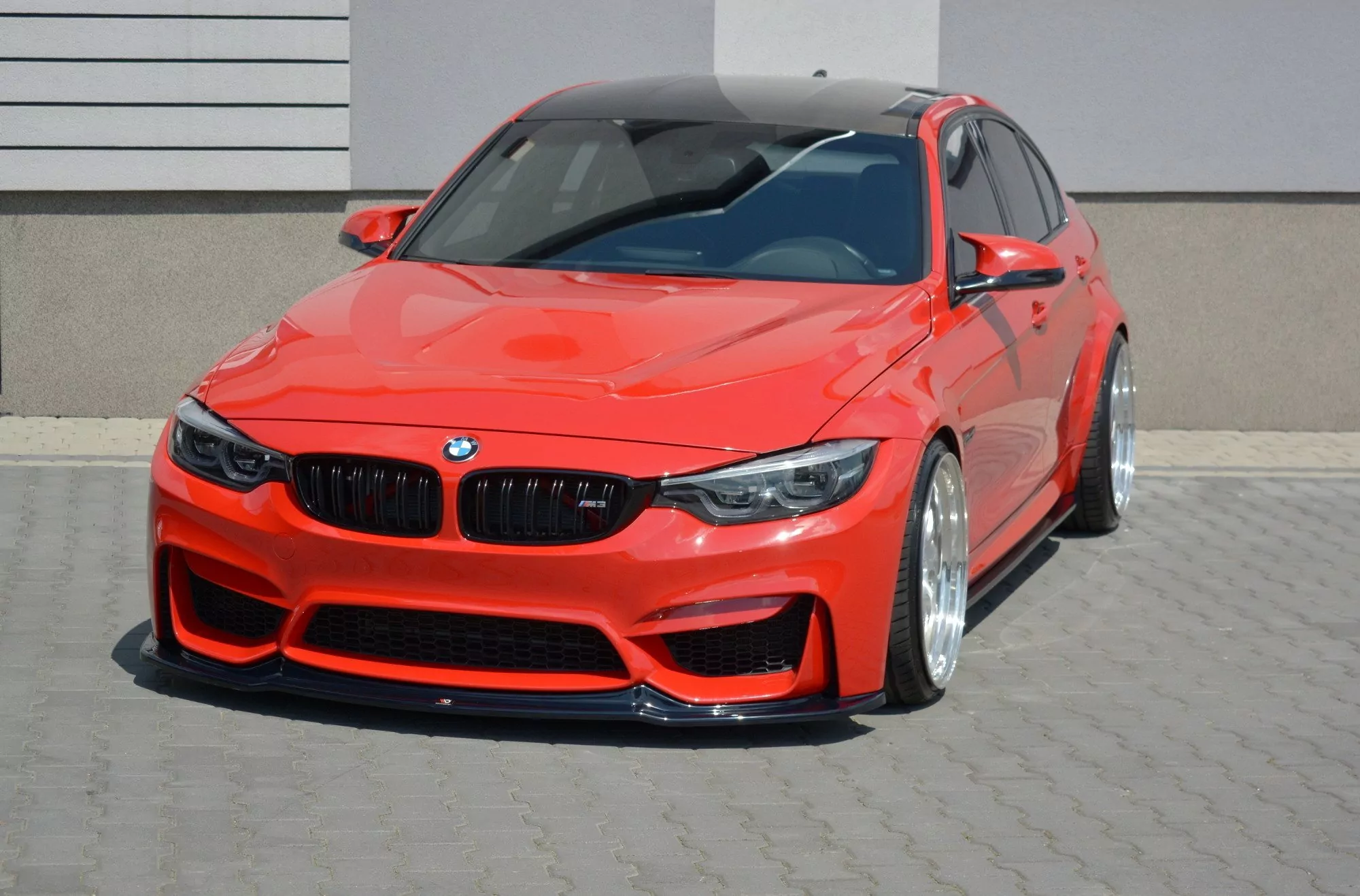 Front Ansatz Passend Für V.1 Passend Für BMW M3 F80  Schwarz Hochglanz Schwarz Hochglanz