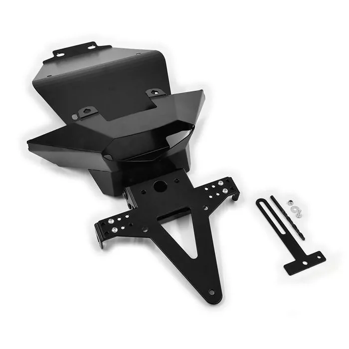 Kennzeichenhalter Ktm 125/200/390 Duke, Bj. 11-16, Verstellbar, Schwarz, Inkl. Reflektorhalter