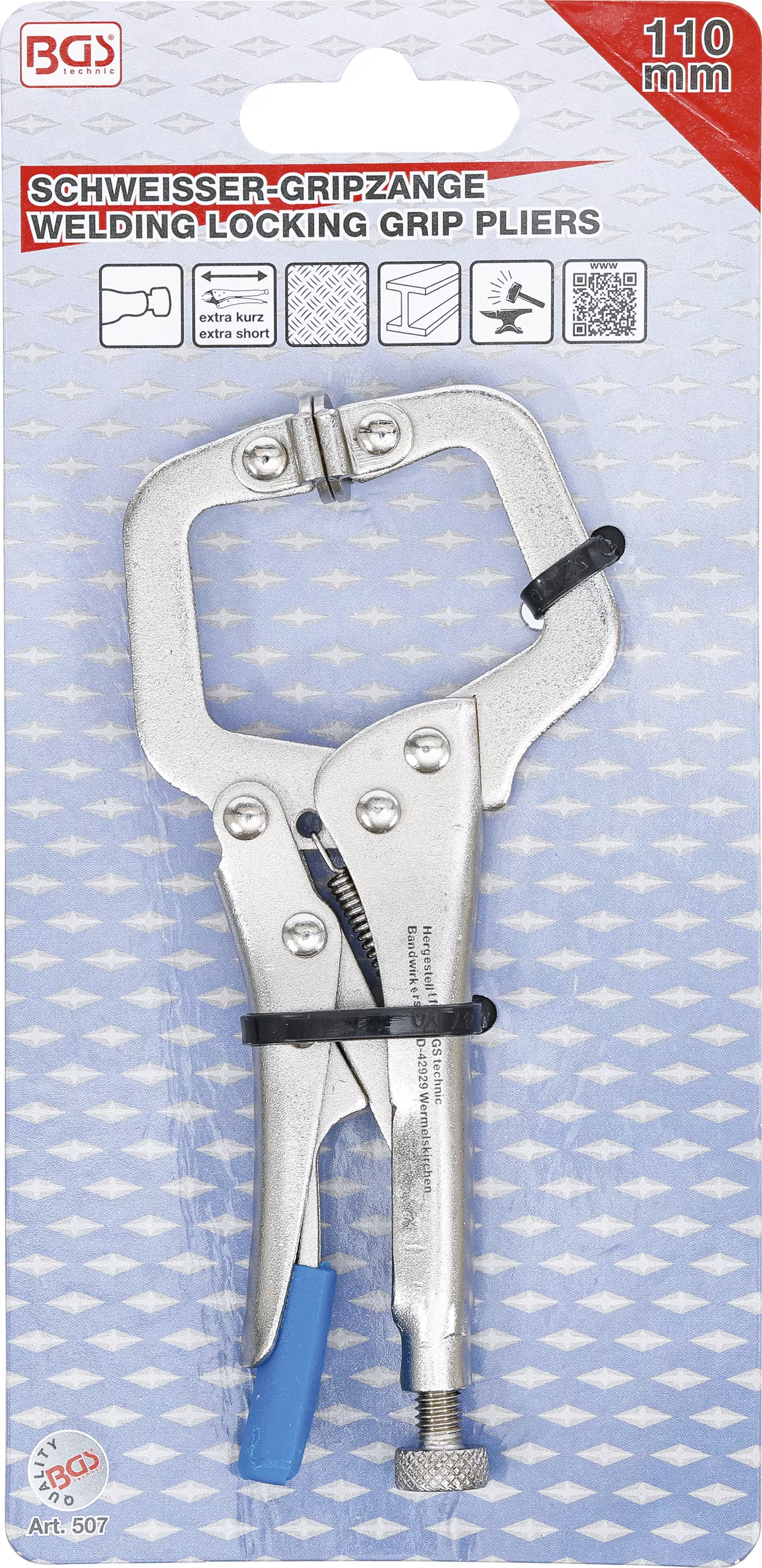 Schweißer-Gripzange | extra kurz | 110 mm