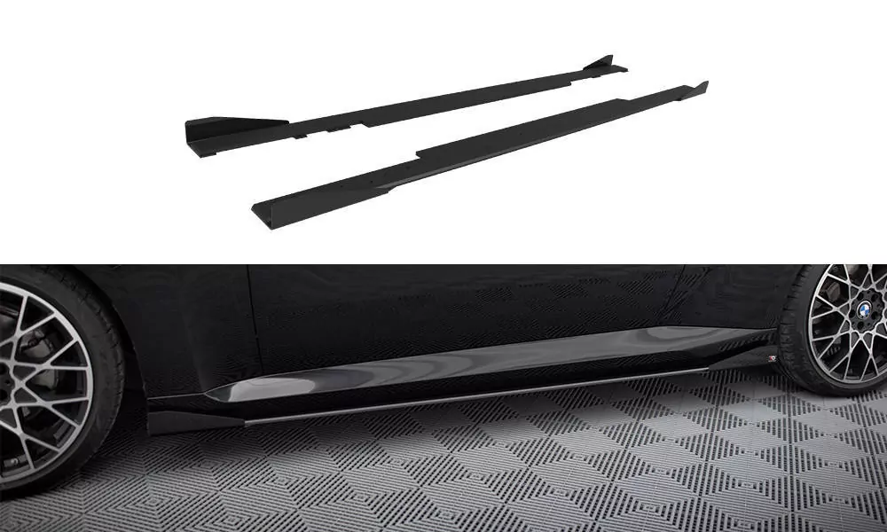 Street Pro Seitenschweller Ansatz Für + Flaps BMW 2 Coupe G42 Schwarz Hochglanz