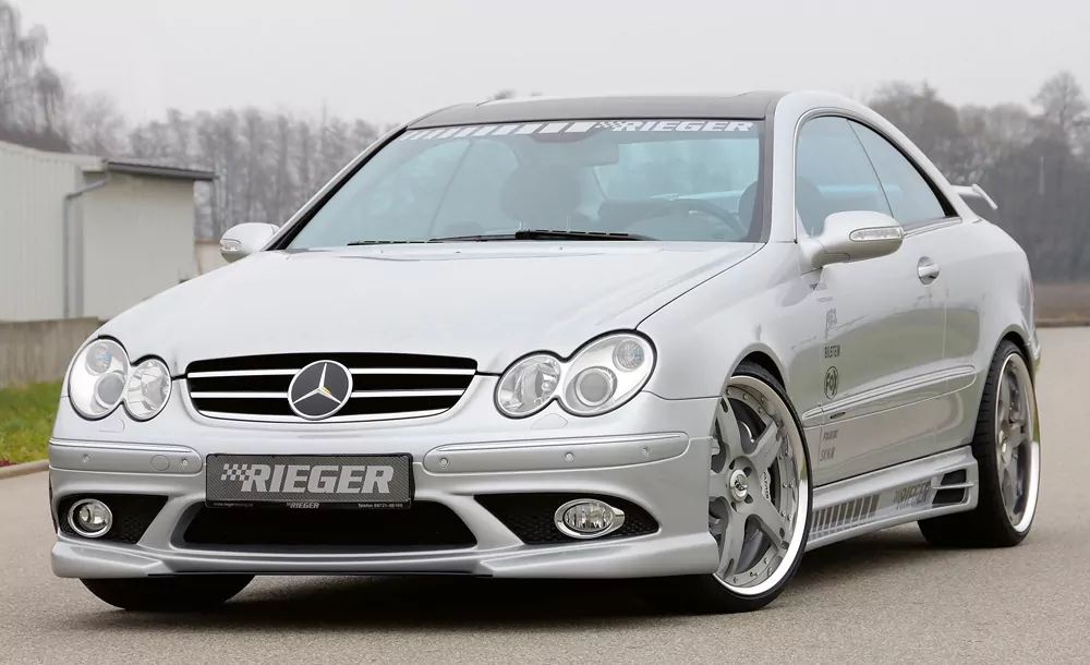 Rieger Seitenschweller rechts  matt schwarz für Mercedes CLK (W209) Cabrio 07.04- (ab Facelift / ab Modell 2005)