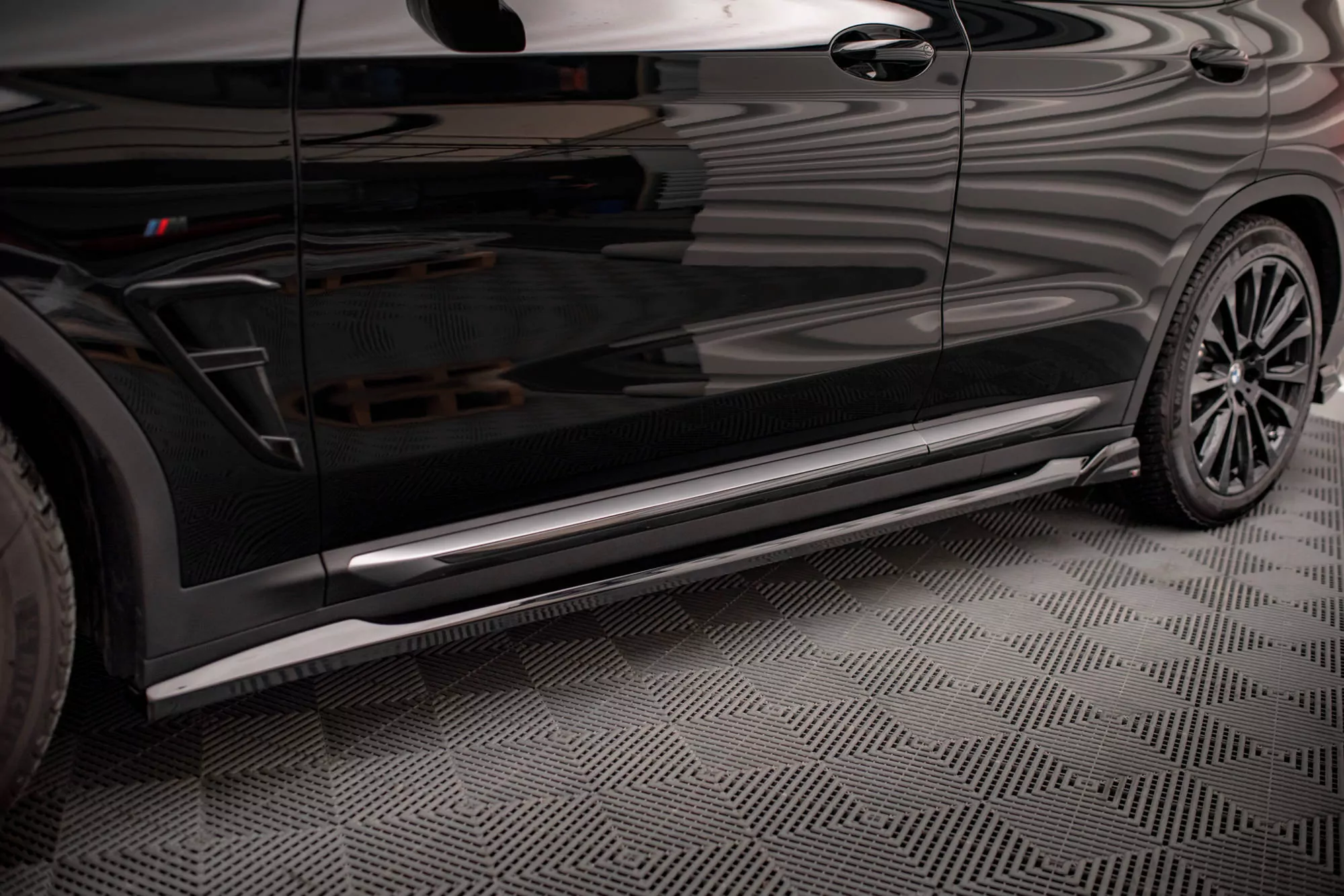 Seitenschweller Ansatz Für BMW X3 G01 Schwarz Hochglanz