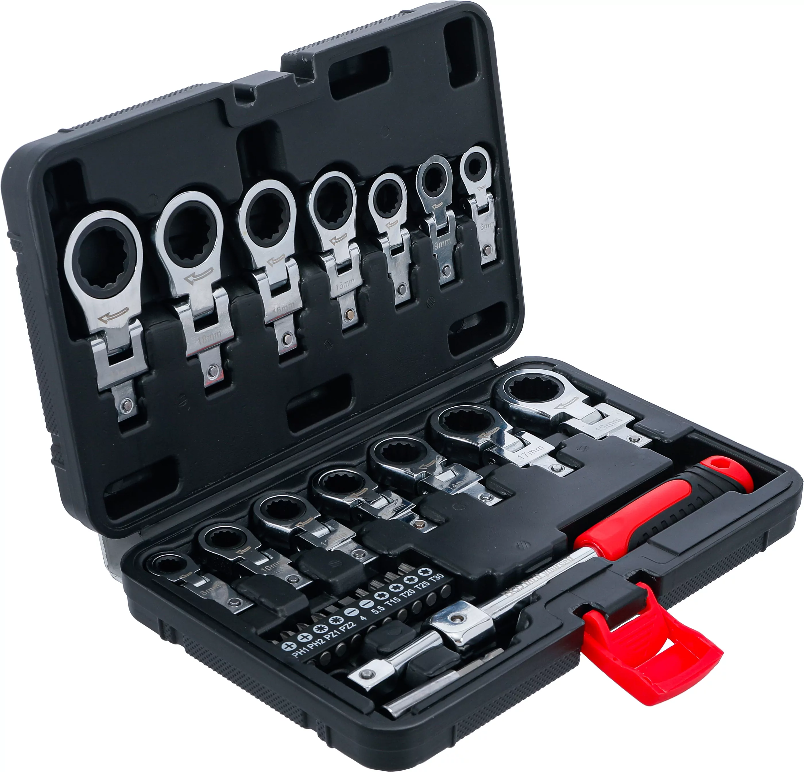 Einsteck-Ratschenring-Schlüssel- und Bit-Satz | 6 - 20 mm | 27-tlg.