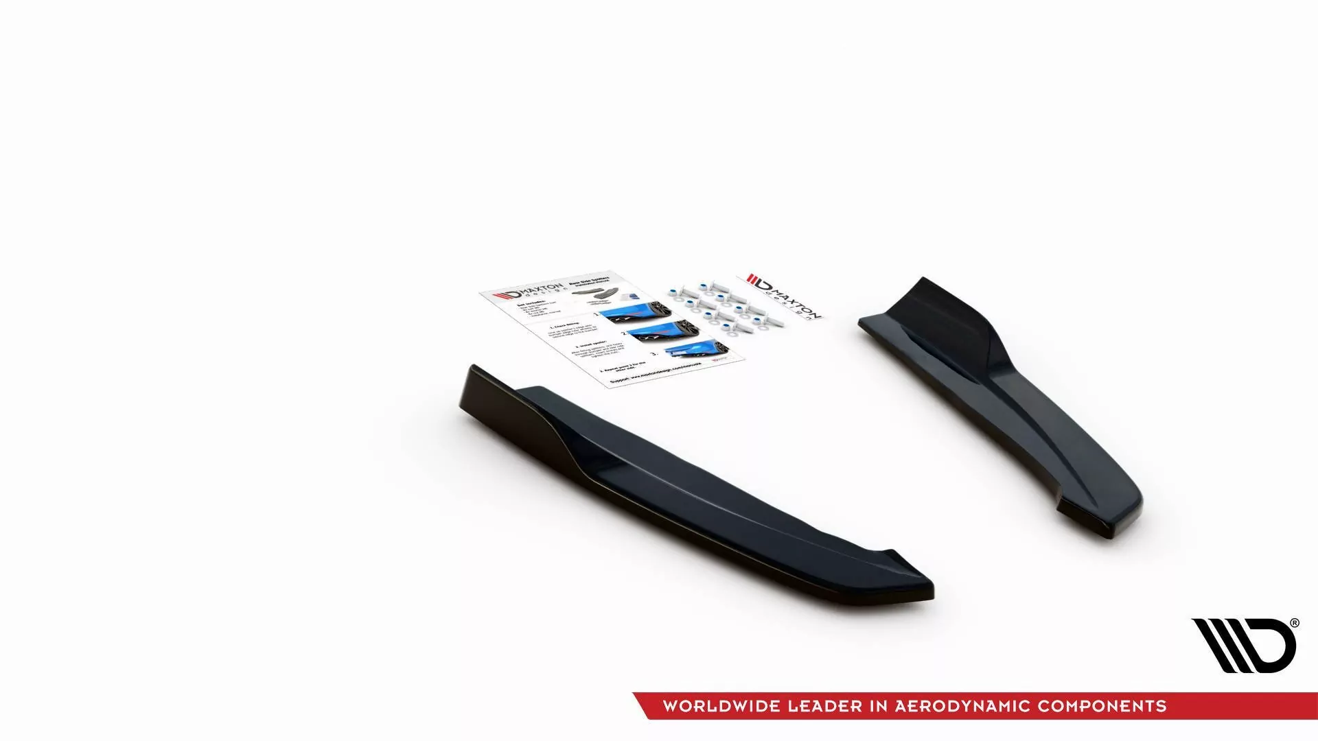 Heck Ansatz Flaps Diffusor V.2 Für Ford Focus ST-Line Kombi Mk4 Schwarz Hochglanz
