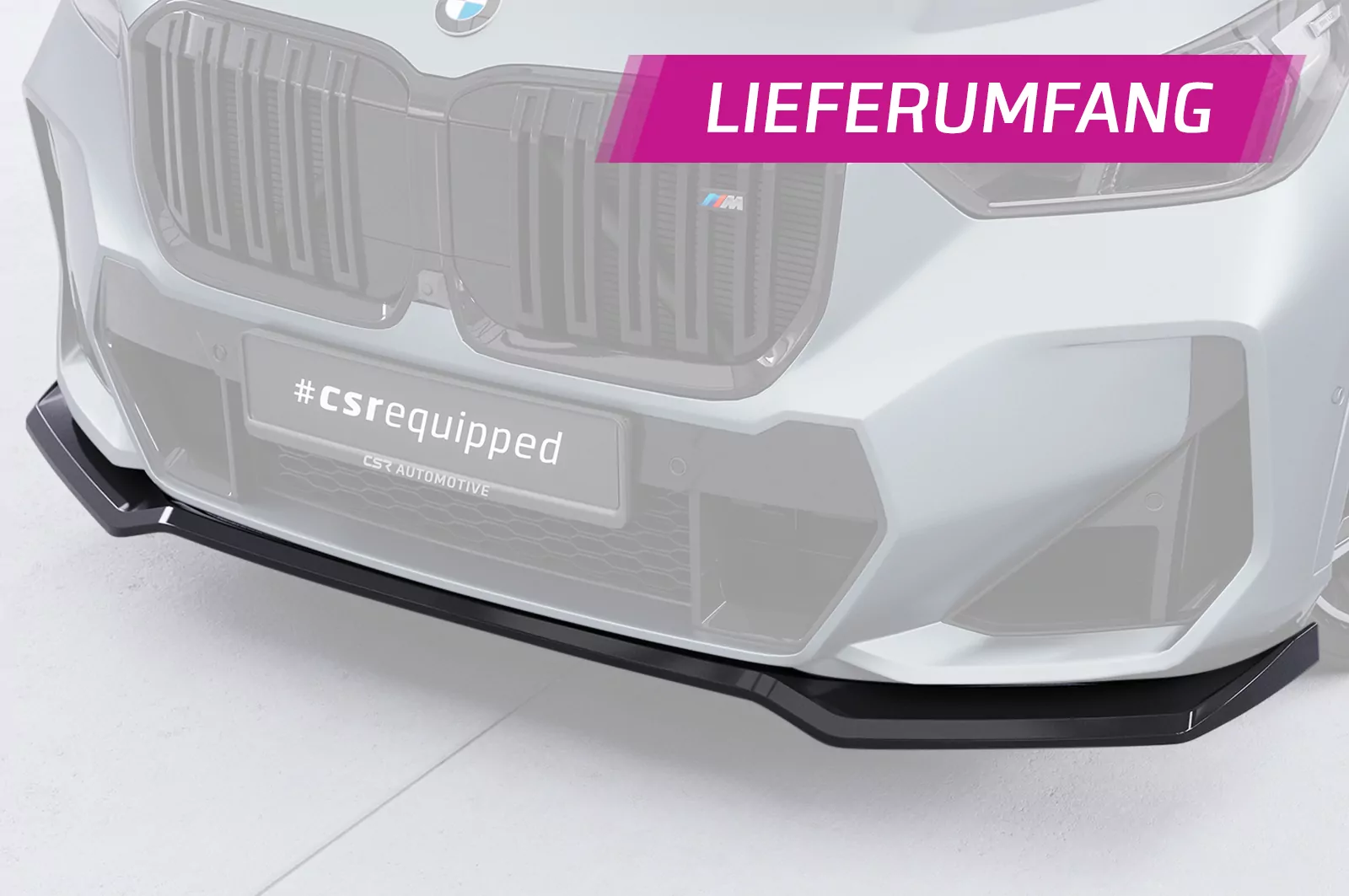 Cup-Spoilerlippe mit ABE für BMW X1 U11 M-Paket CSL777 Schwarz Strukturiert