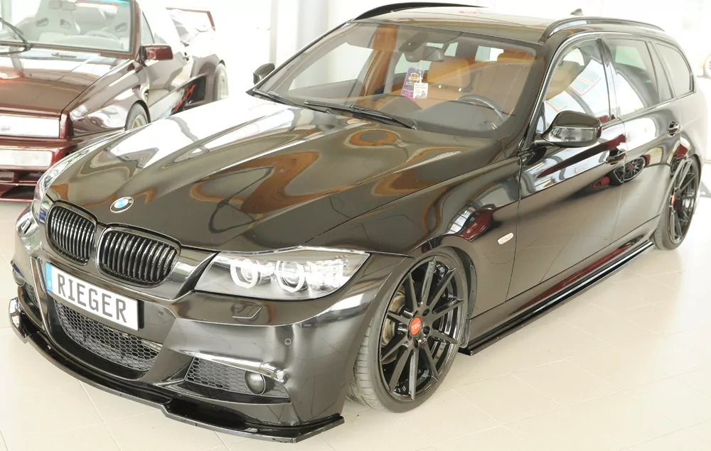 Rieger Seitenschweller links ansatz glanz schwarz für BMW 3er E91 Touring 09.08- (ab Facelift) LCI
