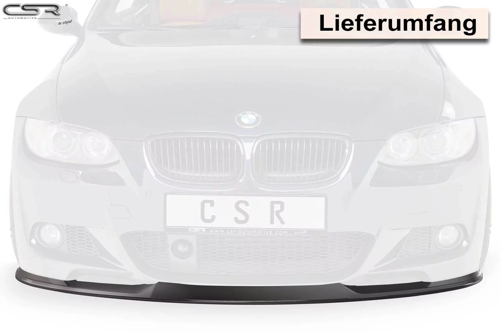 Cup-Spoilerlippe mit ABE für BMW 3er E92/E93 M-Paket CSL372-M Carbon Look (matt)